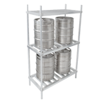 Thumbnail image #1 for John Boos ALKR-2042 Aluminum Keg Rack, Adjustable Three-Shelf, 4-Keg Capacity, NSF Listed