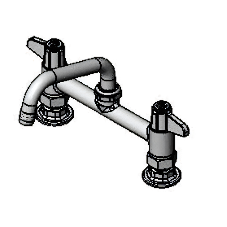 Product image #1 for Equip 8-Inch Deck Mount Low-Lead Mixing Faucet with 6-Inch Swing Nozzle