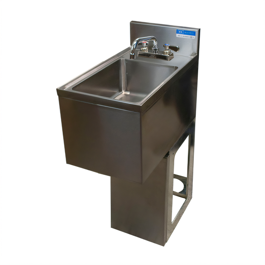 Product image #1 for BK Resources 14-1/2 Inch x 18-1/4 Inch Single-Bowl Underbar Dump Sink with Lead-Free Splash Faucet