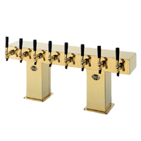 Perlick 4006-24BTF Bridge Tee 24-Faucet Glycol-Cooled Draft Beer Tower with Tarnish-Free Brass Finish
