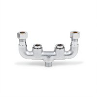 Manual Tempering Valve with Built-In Check Valves, Rough Chrome Finish