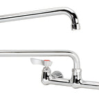 Thumbnail image #1 for Krowne Silver Series 12-824L Backsplash-Mounted Pre-Rinse Faucet, 24-Inch Double Joint Spout, 8-Inch Centers, Ceramic Valve Case of 12