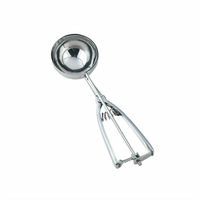 Omcan USA Stainless Steel Ice Cream Scoop Disher, 3.75 oz, 2.75-Inch Diameter, Squeeze Handle