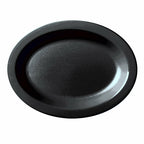 Thumbnail image #2 for Cambro Camwear® 120CWP110 12 x 9 Inch Oval Polycarbonate Platter, Black Case of 24