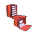 Thumbnail image #1 for Deluxe Insulated Pizza Delivery Bag with Rack, 19 x 19 x 14 Inches, Red