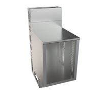 BK Resources 18 x 21 Inch Flat Top Open Base Underbar Cabinet with Die Wall, 304 Stainless Steel