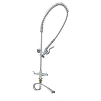 T&S EasyInstall Single-Hole Deck-Mount Pre-Rinse Mixing Faucet with 20-Inch Riser and 44-Inch Flexible Hose