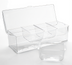 Thumbnail image #1 for American Metalcraft Clear Polycarbonate 4-Compartment Bar Garnish Caddy Condiment Server Set with Hinged Lid and Ice Space, 88 oz.