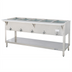 Thumbnail image #1 for Aerohot E305 Electric 5-Well Hot Food Station with Stainless Steel Open Base and Poly Carving Board