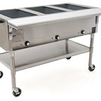 Thumbnail image #1 for Eagle Group SPDHT3-240 Portable Electric Hot Food Table, 3 Dry Wells, Open Base, Cutting Board, Mobile, 240V