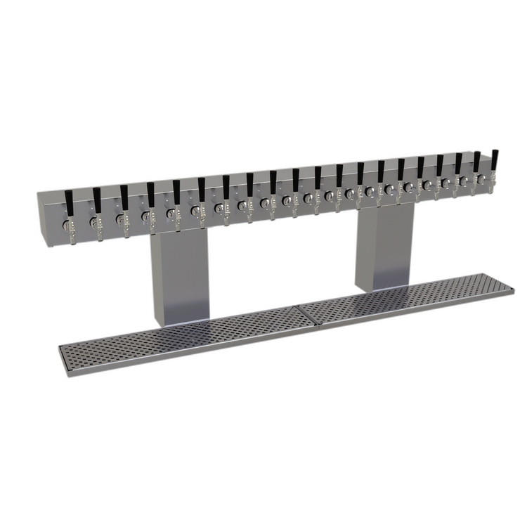 Product image #1 for Glastender BRT-20-SSR Double-Column Countertop Bridge Draft Dispensing Tower, 20 Faucets, Stainless Steel Finish
