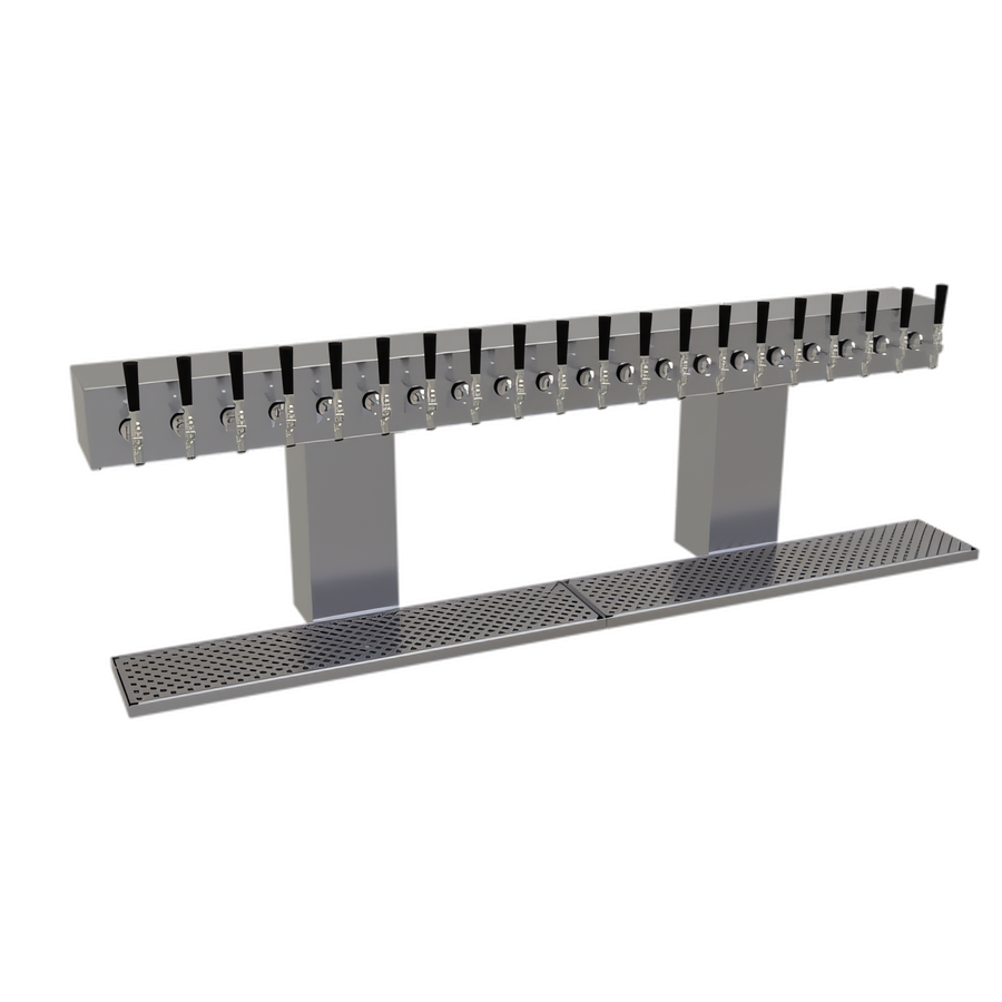 Product image #1 for Glastender BRT-20-SSR Double-Column Countertop Bridge Draft Dispensing Tower, 20 Faucets, Stainless Steel Finish