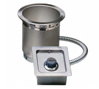 Wells SS-4TDU Top-Mount Built-In Electric Food Warmer for 4-Quart Round Inserts, Thermostatic, Non-Insulated, With Drain