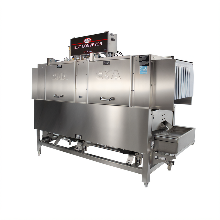 Product image #1 for CMA Dishmachines Energy Mizer EST-66 66-Inch High/Low Temp Left-to-Right Conveyor Dishwasher