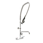 Thumbnail image #1 for BK Resources BKF-VSMPR-WB-AF16-G 8-Inch Splash-Mount Pre-Rinse Assembly with 16-Inch Add-On Faucet, Ceramic Valves, 44-Inch Hose