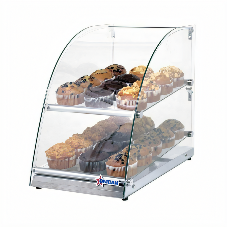 Product image #1 for Omcan 14-Inch Countertop Curved Front Pastry Display Case, 70 L, Non-Refrigerated