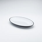Thumbnail image #2 for American Metalcraft NP14 Black/White Oval Melamine Platter, 14 x 9 Inches Case of 16