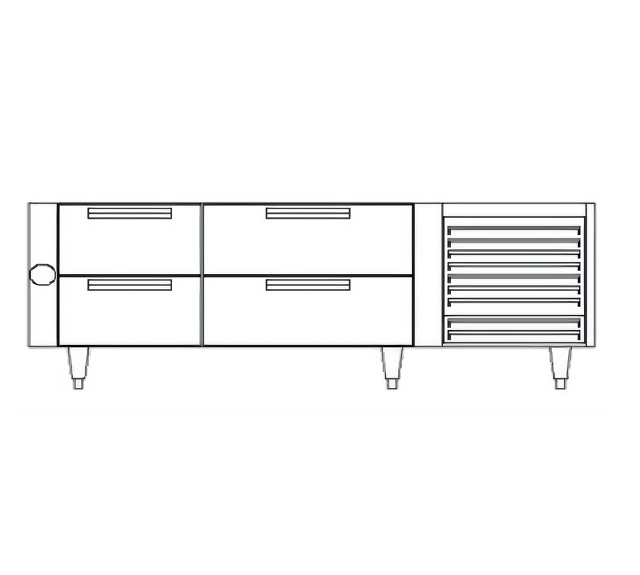 Product image #1 for Garland Polar Cuisine 66-Inch Self-Contained Refrigerated Base with 4 Drawers