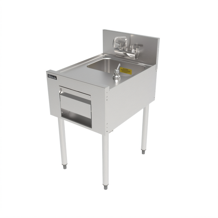 Product image #1 for Perlick Top Shelf 18-Inch Wide x 24-Inch Deep Full-Depth Freestanding Underbar Hand Sink with Integrated Soap and Paper Towel Dispensers