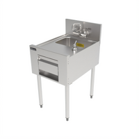 Perlick Top Shelf 18-Inch Wide x 24-Inch Deep Full-Depth Freestanding Underbar Hand Sink with Integrated Soap and Paper Towel Dispensers