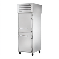 True SPEC SERIES One-Section Pass-Thru Reach-In Refrigerator with Front Half Solid Doors and Rear Glass Door