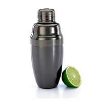 Barfly Heavy-Duty 18 oz 3-Piece Cocktail Shaker with Gun Metal Black-Plated Finish