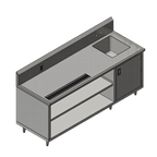 Thumbnail image #1 for John Boos 4CB4R10-3060-R 60-Inch Stainless Steel Beverage Table, Open-Front Cabinet Base with Right Sink and Urn Trough