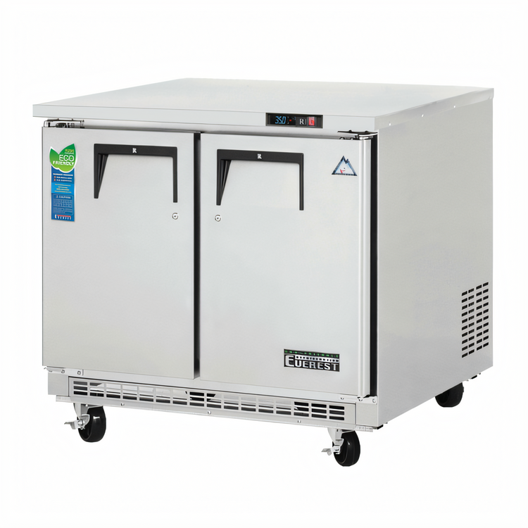 Product image #1 for Everest Refrigeration ETBSR2 Two-Section Undercounter/Worktop Refrigerator, 10 Cu. Ft., Rear-Mounted Self-Contained Refrigeration