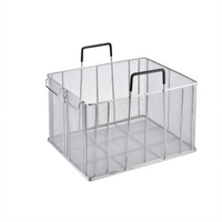 Stainless Steel Fine Mesh Rectangular Pasta Basket with PVC Handle