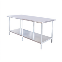 Mixrite 96-Inch Stainless Steel Work Table with Adjustable Undershelf