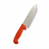 Thumbnail image #1 for Crestware 8-Inch High Carbon Steel Cook's Knife with Red Polypropylene Handle