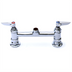 Thumbnail image #1 for T&S Brass 8-Inch Center Deck-Mount Mixing Faucet with Swivel Outlet, Less Nozzle, Lever Handles