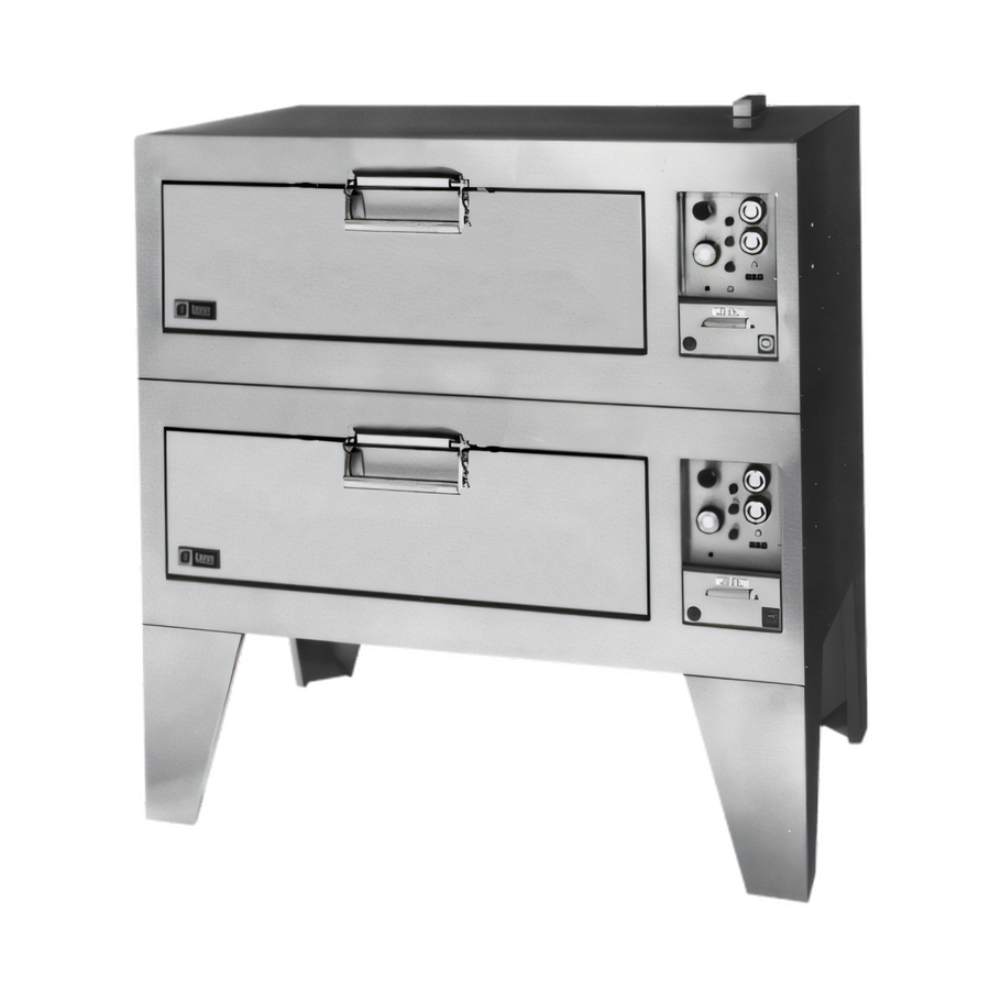 Product image #1 for Lang® Marine Double Deck-Type Electric Bake Oven, 38 x 30 x 8 Inch Sections, 12 kW, 16 Inch Bolt-Down Legs