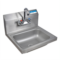 BK Resources Premier 4-Pack Wall-Mount Hand Sink Case Pack with Faucet and Drain, 14