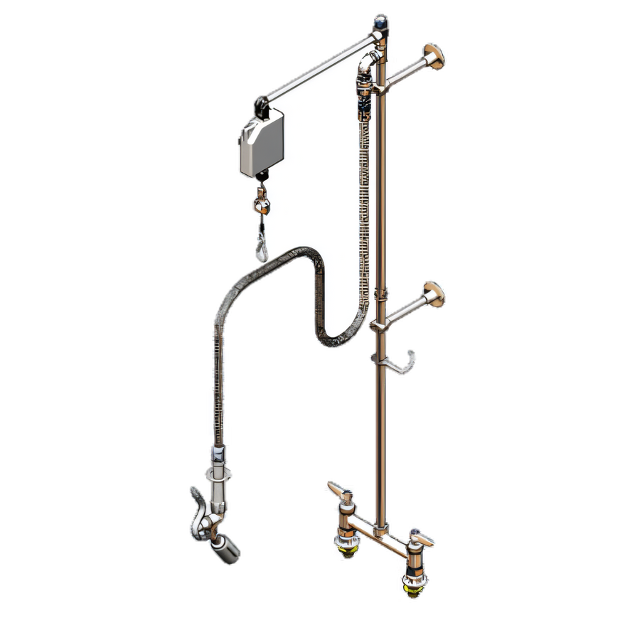 Product image #1 for T&S Brass B-0128 8-Inch Deck Mount Pre-Rinse Unit with 68-Inch Hose and 0.65 GPM Spray Valve