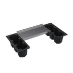 Thumbnail image #1 for Krowne SC30H-BW Underbar Ice Bin Partial Cover with 2 Plastic Bottle Wells, Fits 30 x 19-Inch Bins