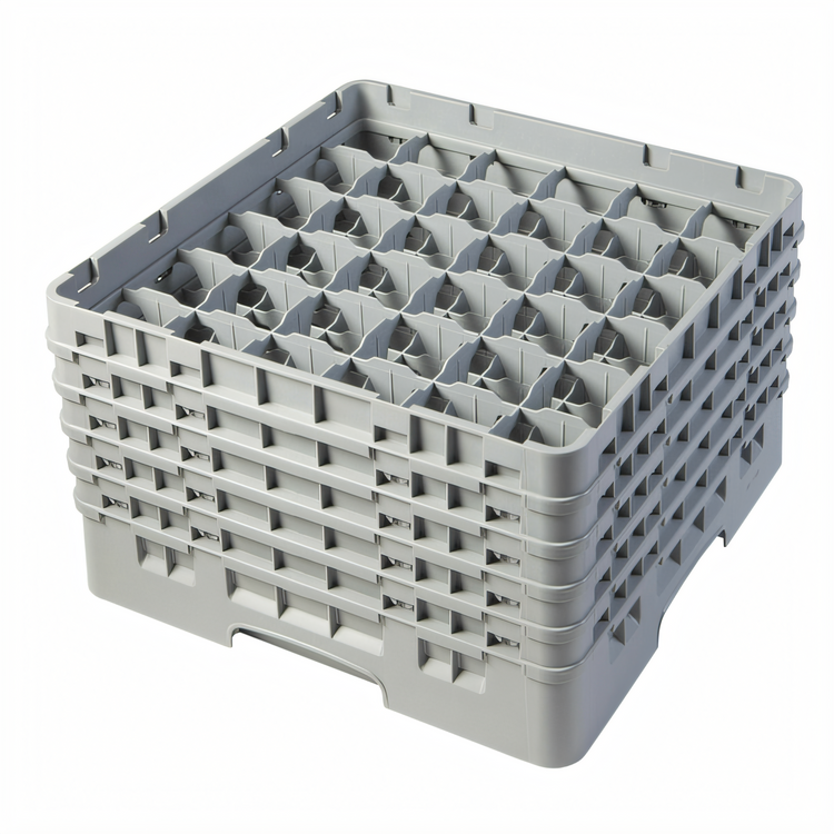 Product image #2 for Cambro Camrack Full Size 36-Compartment Glass Rack, Soft Gray, 10-1/8 Inch Max Height