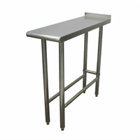 Advance Tabco TFMS-120 Stainless Steel Equipment Filler Table, 12 Inch x 30 Inch, Open Base, 1-1/2 Inch Rear Up-Turn
