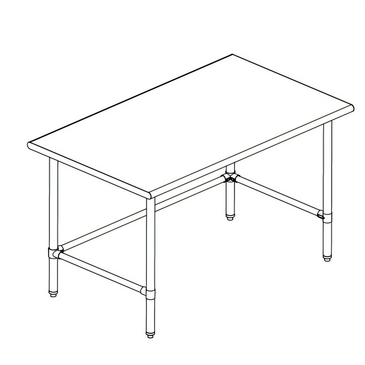 Product image #1 for 72 Inch x 30 Inch Stainless Steel Work Table with Reinforced Top and Adjustable Bracing