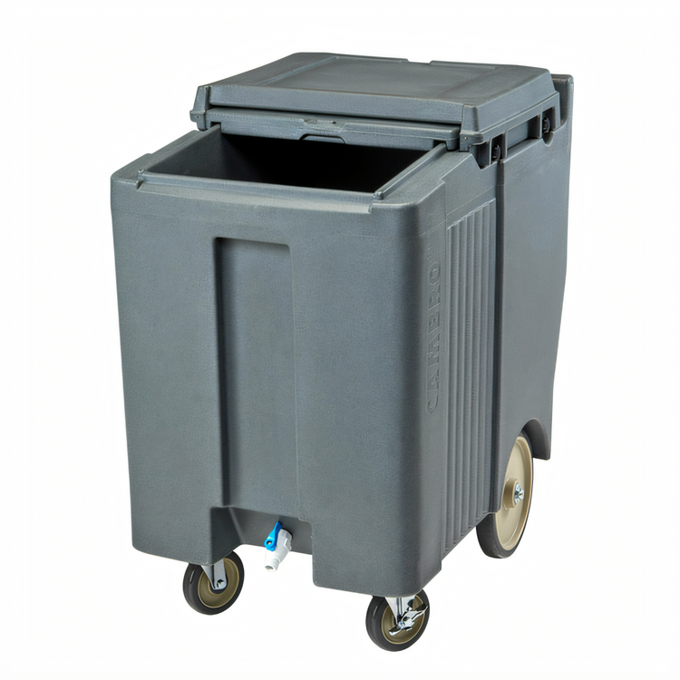 Product image #1 for Cambro SlidingLid Tall Mobile Ice Caddy with Easy Wheels, 175 lb Capacity, Granite Gray