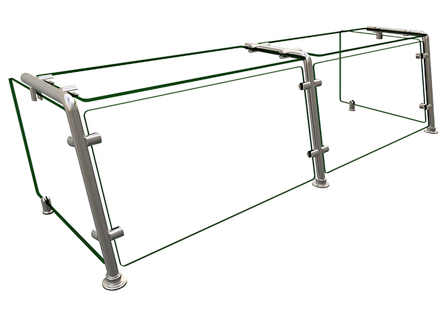 Product image #1 for Hatco Flav-R-Shield Full-Service Pass-Over Sneeze Guard, 2-Bay, 60 x 18 Inch
