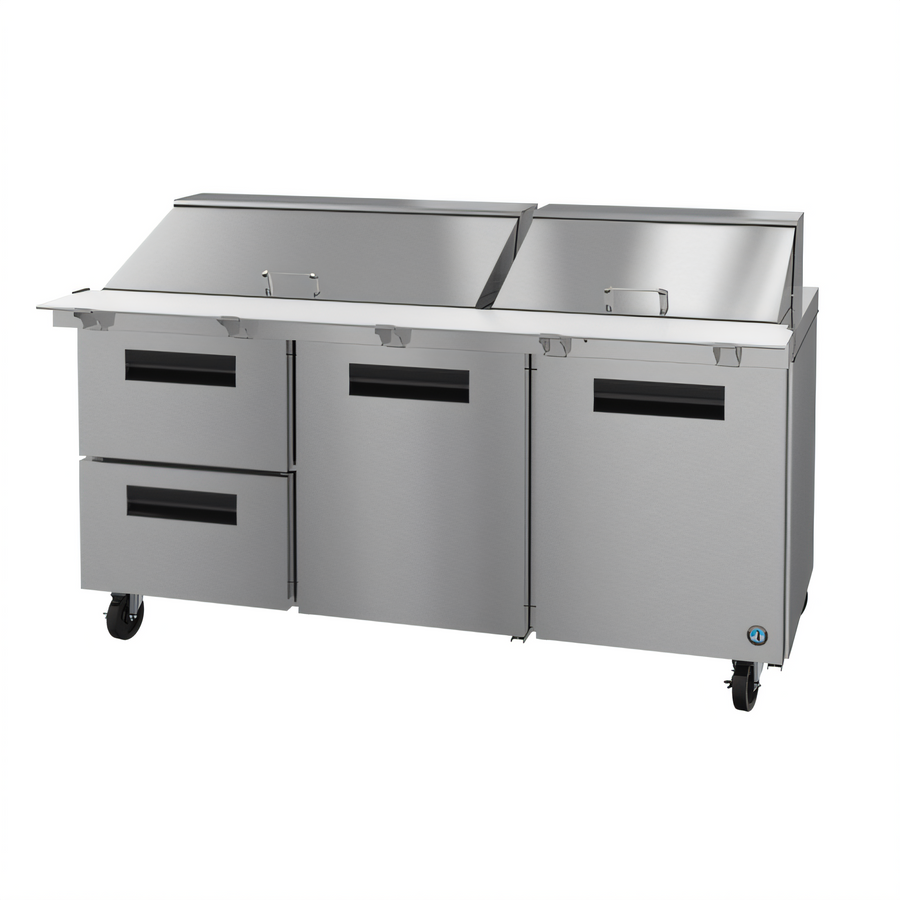 Product image #1 for Hoshizaki Steelheart 72-Inch Three-Section Mega Top Prep Refrigerator with 2 Doors and 2 Drawers