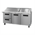 Thumbnail image #1 for Hoshizaki Steelheart 72-Inch Three-Section Mega Top Prep Refrigerator with 2 Doors and 2 Drawers