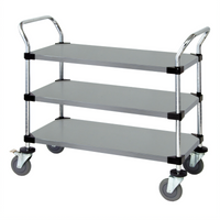 Quantum 3-Shelf Solid Stainless Steel Utility Cart, 36