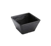 American Metalcraft 23 oz Square Break-Resistant Melamine Bowl, Faux Slate Black