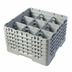 Thumbnail image #2 for Cambro Camrack Full Size 9-Compartment Glass Rack with 5 Soft Gray Extenders