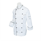 Thumbnail image #2 for Mercer Culinary Renaissance M62095WBXS Women's Long-Sleeve Chef Jacket, White Poly/Cotton, X-Small Case of 12