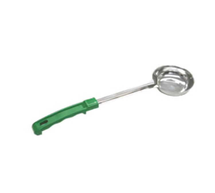 Product image #1 for Stainless Steel 4 oz Solid One-Piece Portion Control Ladle with Green Plastic Handle