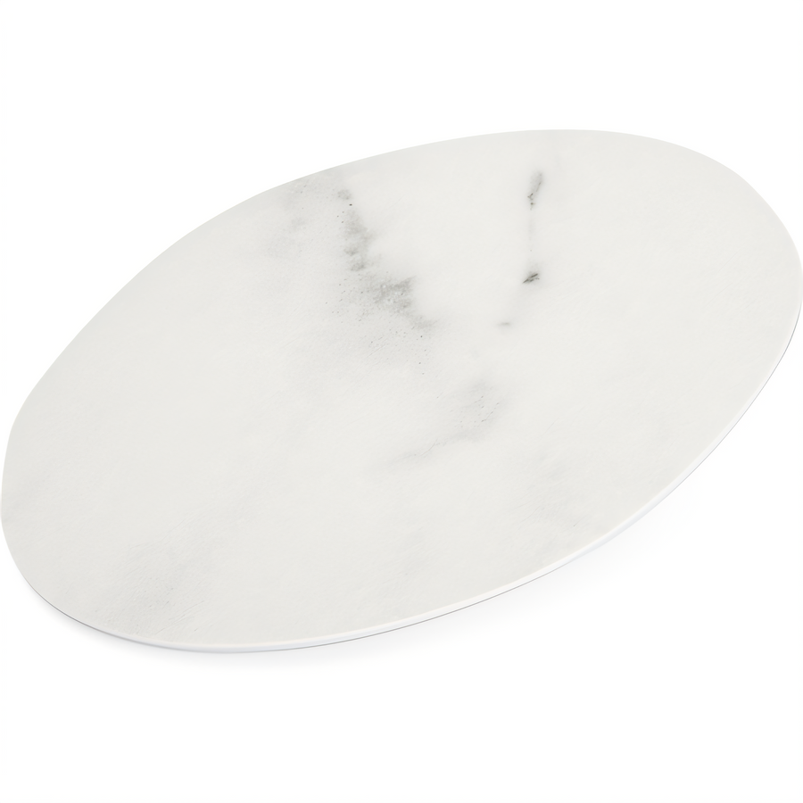Product image #1 for Ridge 9-Inch Freeform Rimless Melamine Plate, White Marble Matte Finish