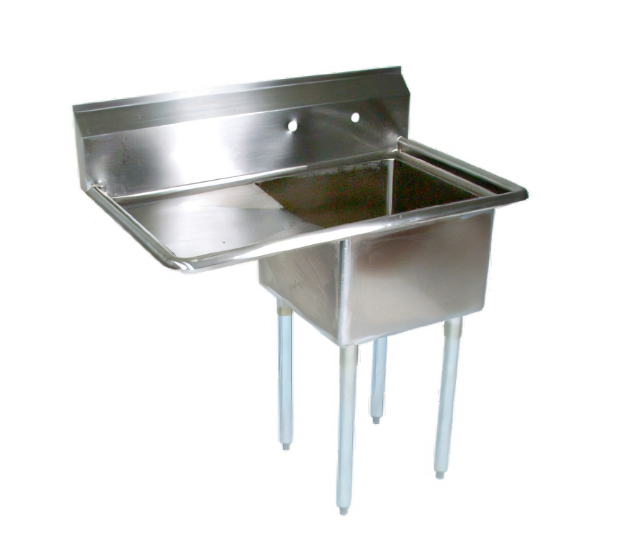 Product image #1 for John Boos E-Series 1-Compartment Sink with Left Drainboard, 16" x 20" x 12" Bowl, 18-Gauge 300-Series Stainless Steel